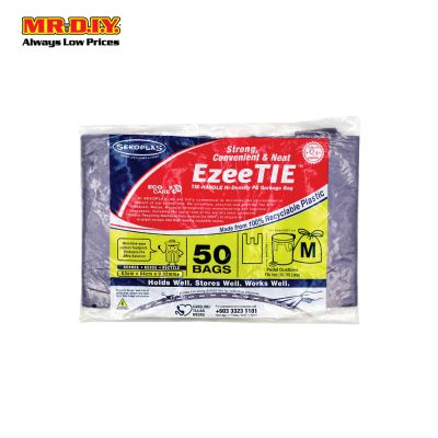 SEKOPLAS EzeeTIE Tie-Handle HDPE Garbage Bag M Size (50pcs)