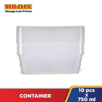 FELTON Rectangular Round Microwaveable Disposable Food Container (10pcs x 750ml)
