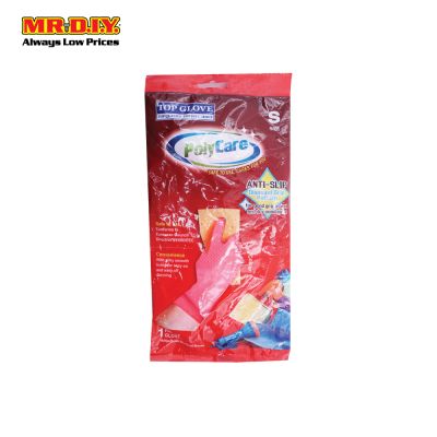 TOP GLOVE PolyCare Gloves Pink (Size: S)