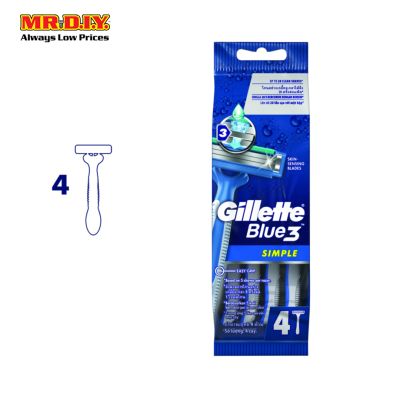 Gillette Blue Simple 3 Disposable Razors 4 countÂ 