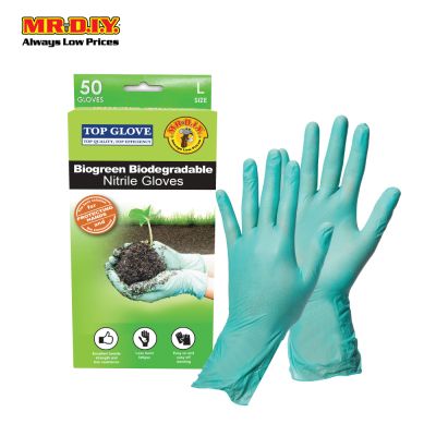 TOP GLOVE Biogreen Biodegradable Nitrile Gloves (Size: L)