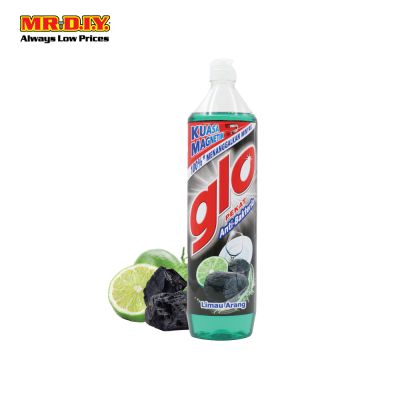 GLO Anti-Bacterial Dishwashing Liquid Charcoal Lime (900ml)