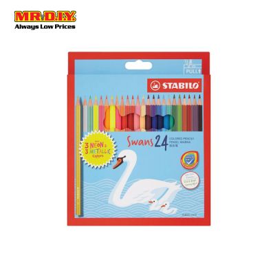 STABILO Swans Color Pencil With Neon &amp; Metallic Color  (24 pcs)