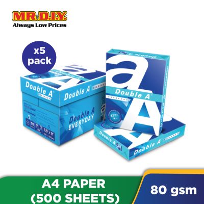 Double A A4 Paper 80gsm (5 reams x 500 sheets)