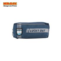 Fabric Pencil Case With Two Zip JS6400 Blue