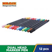 (MR.DIY) Dual Head Marker Pen 12 PCS -3110