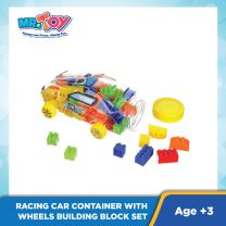 Number 16 Racing Car Container with Wheels Building Blocks Set