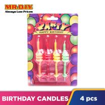Party Candles for Birthdays in 4 Colors (4pcs)