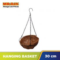Metal Hanging Basket with Coconut Shell Decorative Outdoor Hanging Basket 30cm