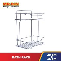 (MR.DIY) Wall-Mounted Stainless-Steel 2-Layer Bathroom Rack (29cm x 35cm)