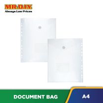 (MR.DIY) Translucent Snap Button Ring File A4 Document Folder