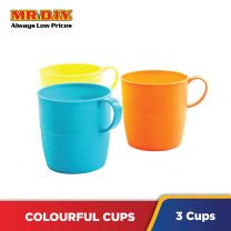 (MR.DIY) Colourful Cups (3pcs)