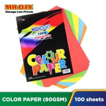 UNI PAPER A4 Highlight Assorted Colour Paper 80gsm S-4200 (100's)