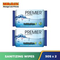 PREMIER Sanitizing Wipes Wet Tissue (2 x 50's)