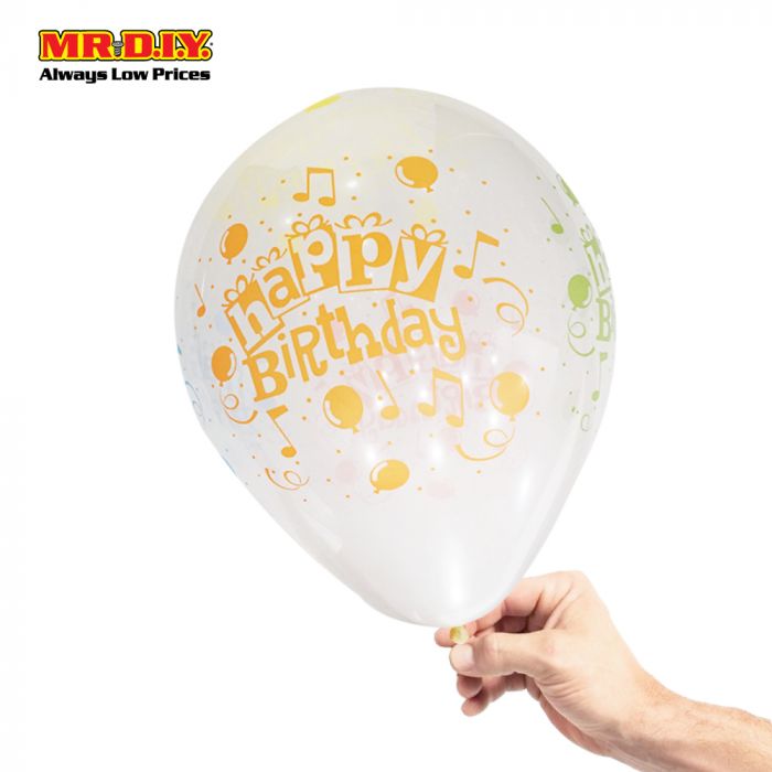 Mr Diy Latex Round Balloons Happy Birthday 12 X 4pcs - Mr Diy Helium Balloons